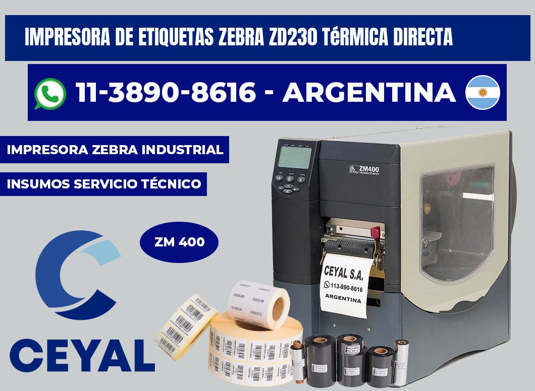 impresora de etiquetas zebra ZD230 térmica directa