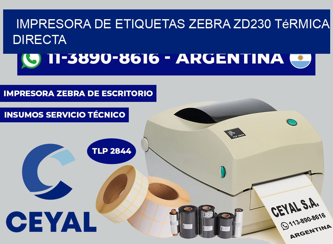 impresora de etiquetas zebra ZD230 térmica directa