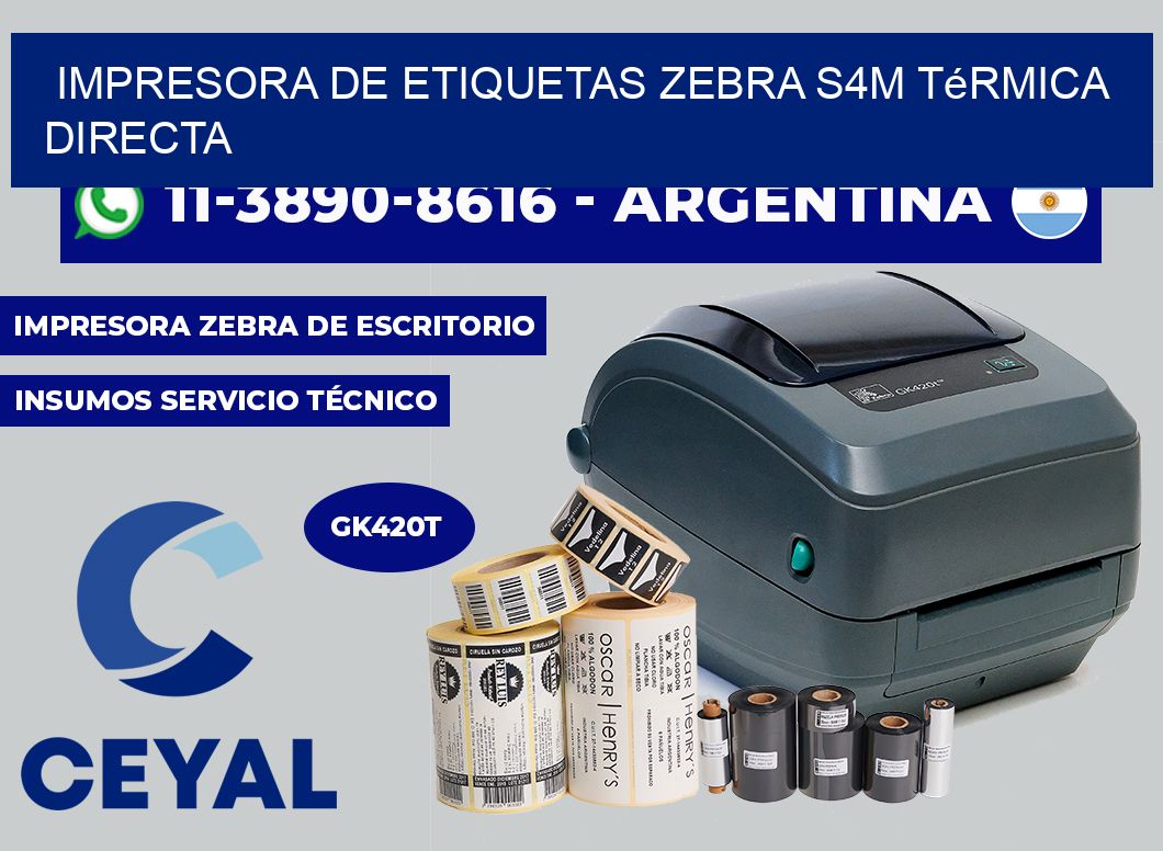 impresora de etiquetas zebra s4m térmica directa