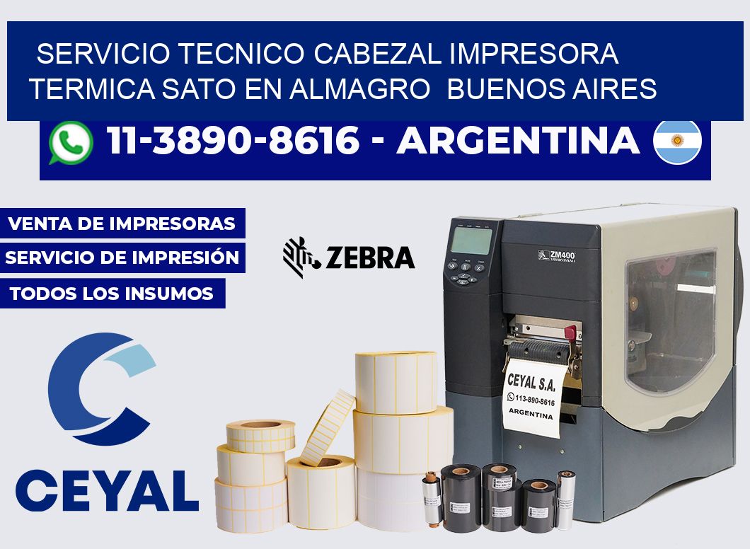 servicio tecnico cabezal impresora termica Sato en Almagro  Buenos Aires