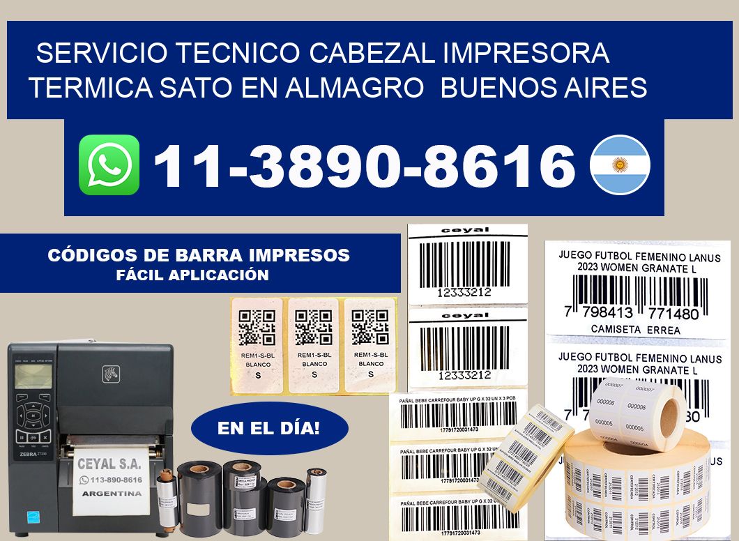 servicio tecnico cabezal impresora termica Sato en Almagro  Buenos Aires