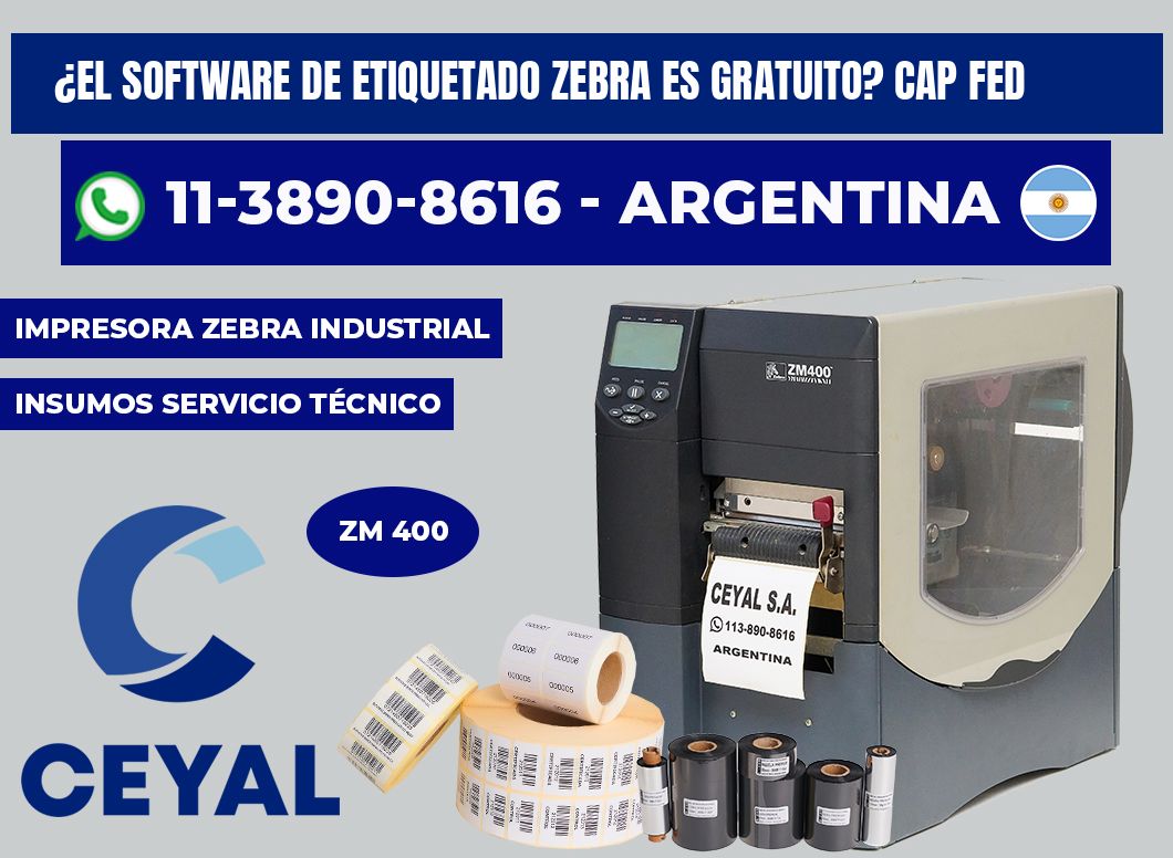 ¿El software de etiquetado Zebra es gratuito? Cap fed