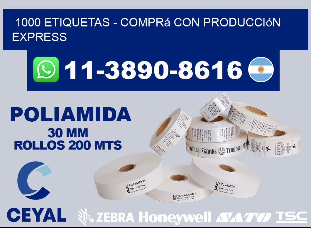 1000 ETIQUETAS - Comprá con producción express