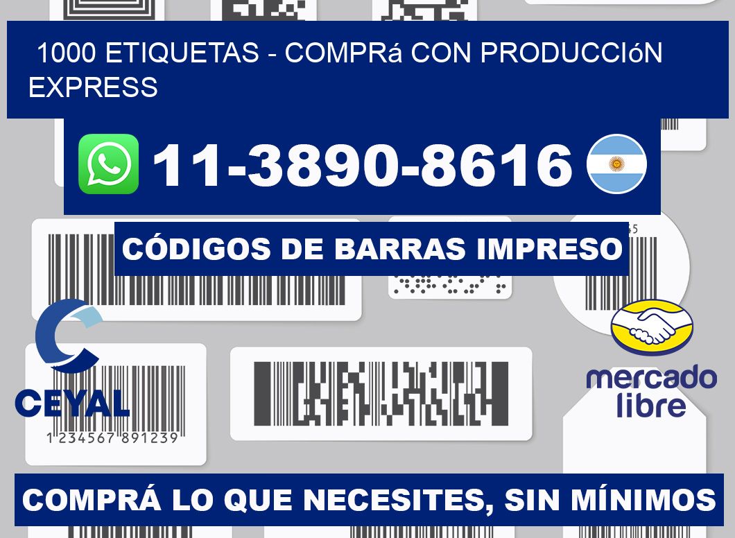 1000 ETIQUETAS - Comprá con producción express