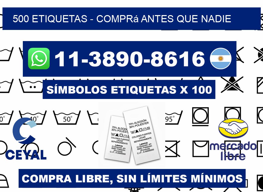 500 ETIQUETAS - Comprá antes que nadie