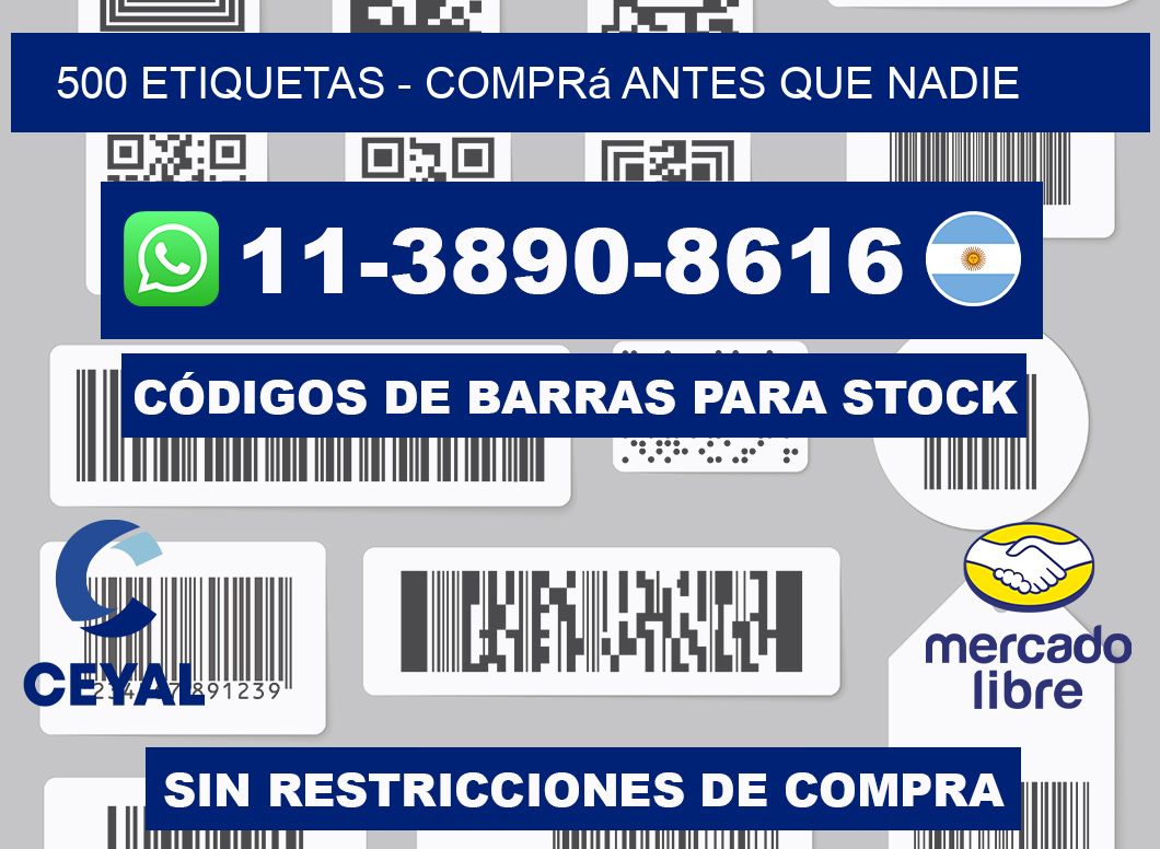 500 ETIQUETAS - Comprá antes que nadie