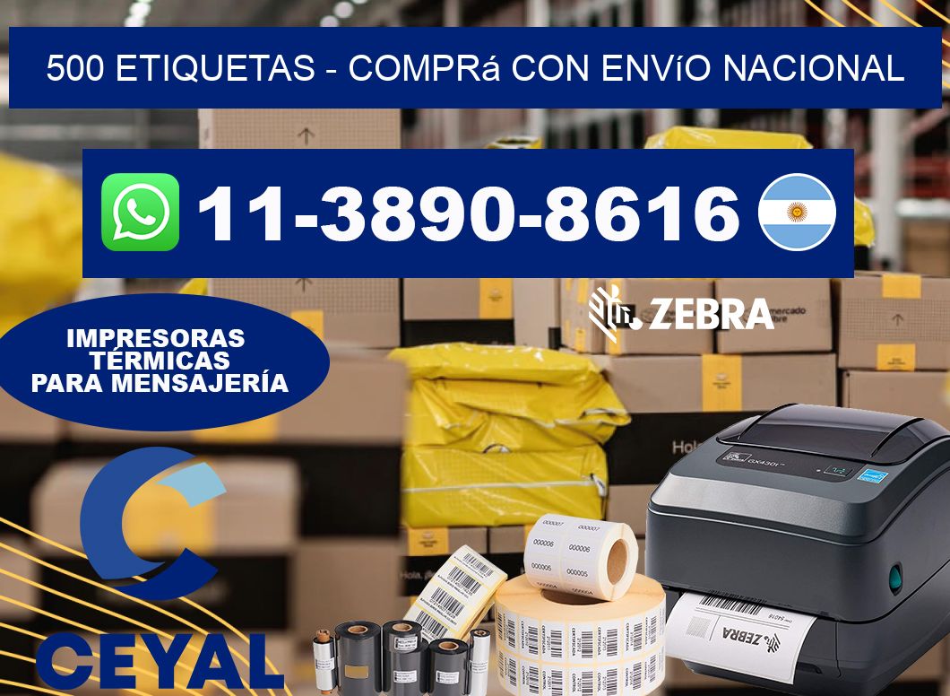 500 ETIQUETAS - Comprá con envío nacional