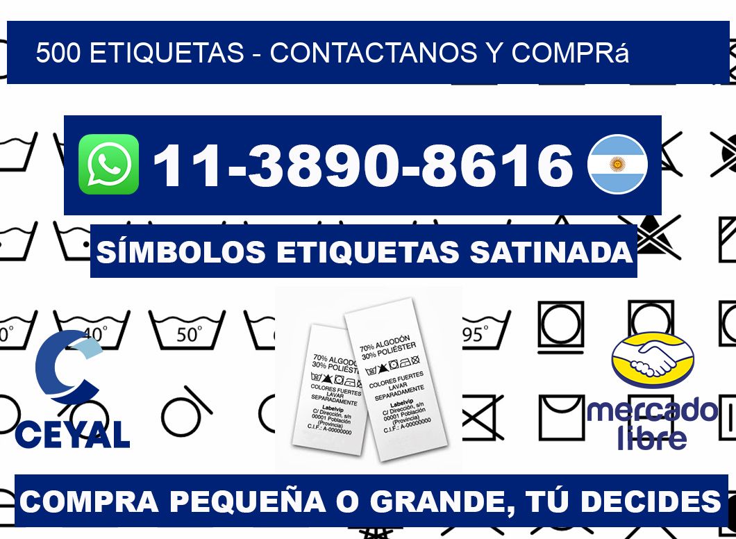 500 ETIQUETAS - Contactanos y comprá