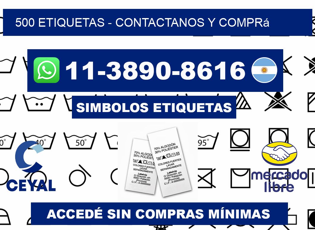 500 ETIQUETAS - Contactanos y comprá