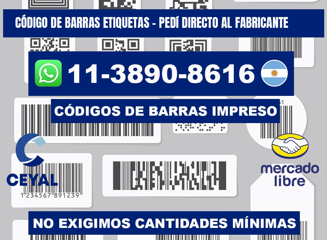 CÓDIGO DE BARRAS ETIQUETAS - Pedí directo al fabricante