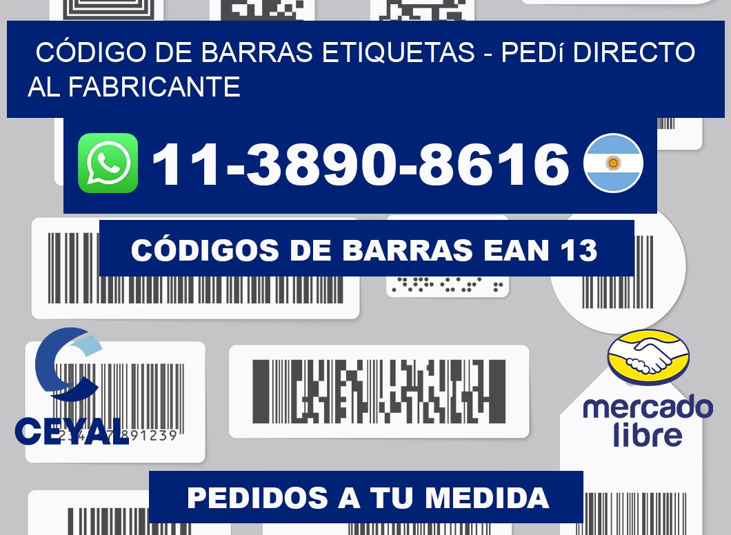 CÓDIGO DE BARRAS ETIQUETAS - Pedí directo al fabricante