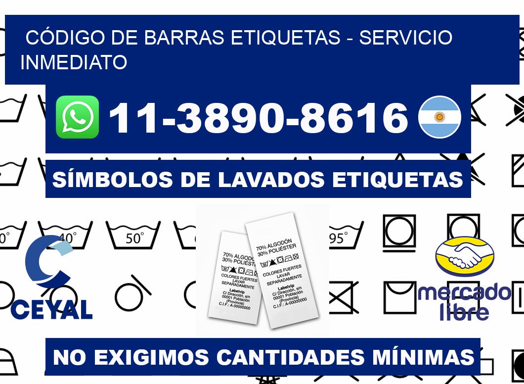 CÓDIGO DE BARRAS ETIQUETAS - Servicio inmediato