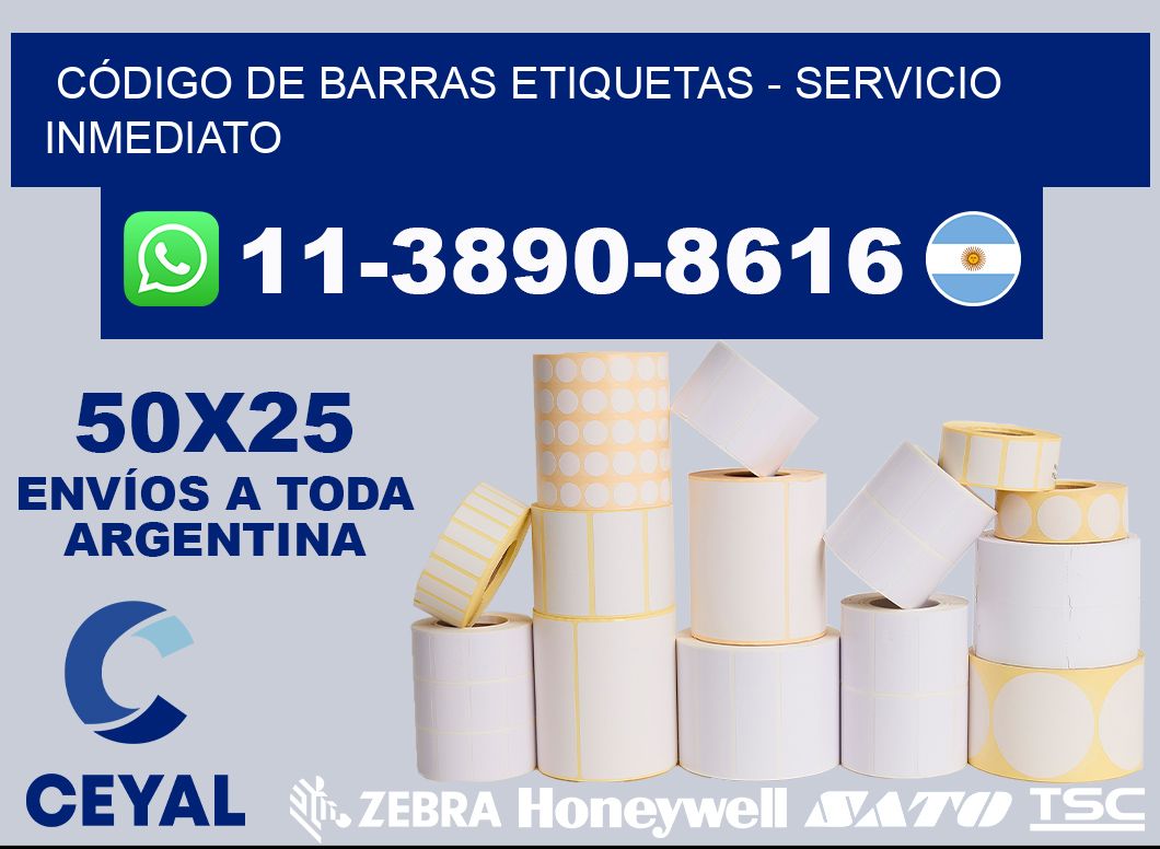 CÓDIGO DE BARRAS ETIQUETAS - Servicio inmediato