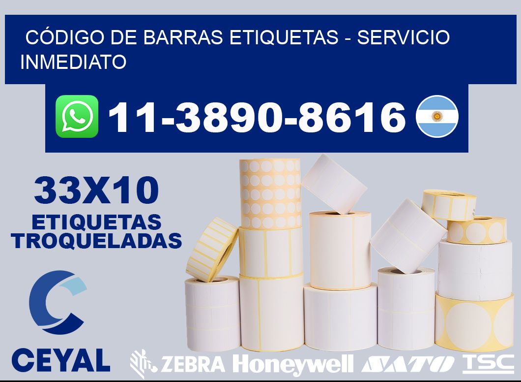 CÓDIGO DE BARRAS ETIQUETAS - Servicio inmediato