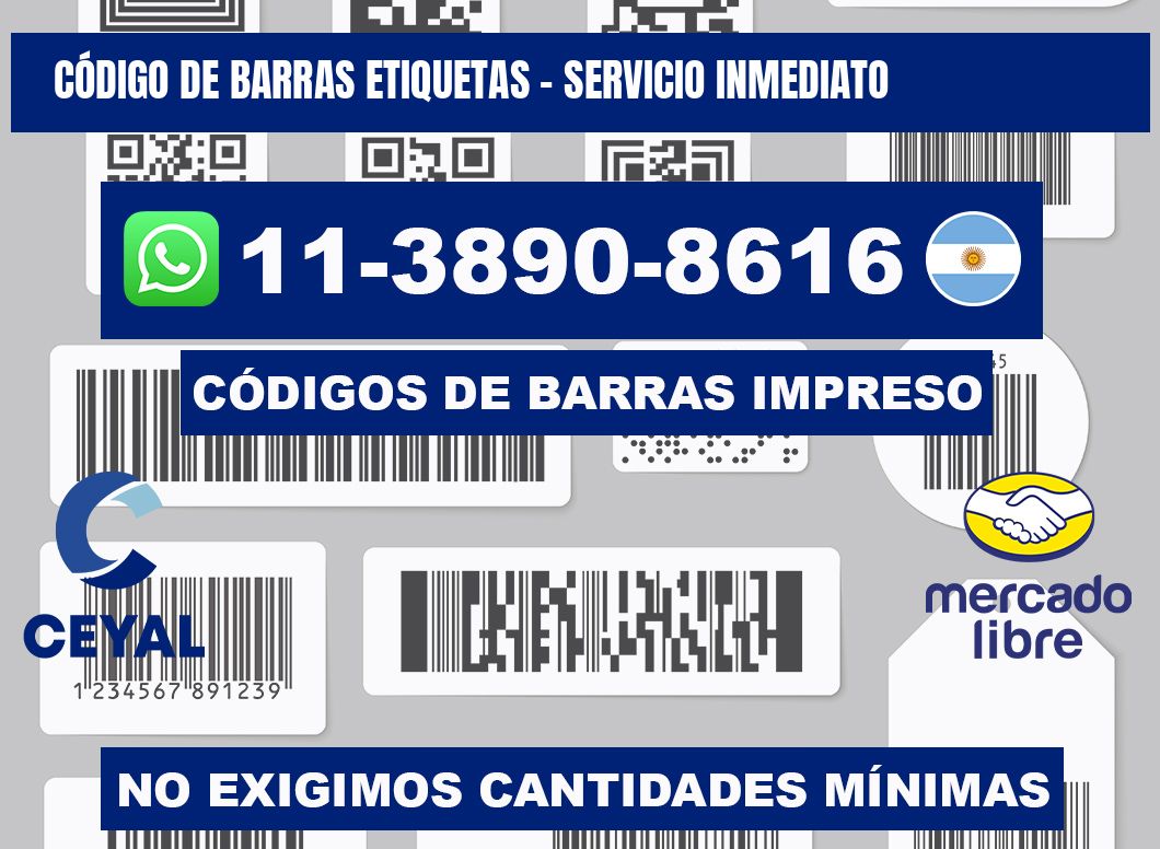 CÓDIGO DE BARRAS ETIQUETAS - Servicio inmediato