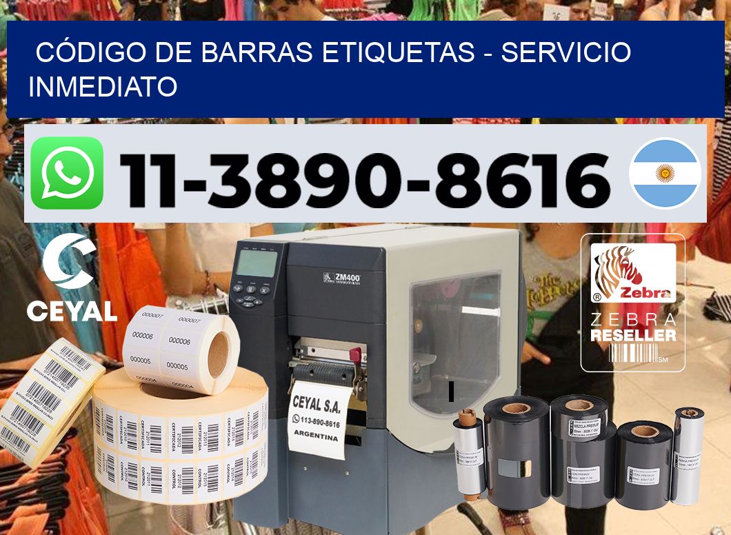 CÓDIGO DE BARRAS ETIQUETAS - Servicio inmediato