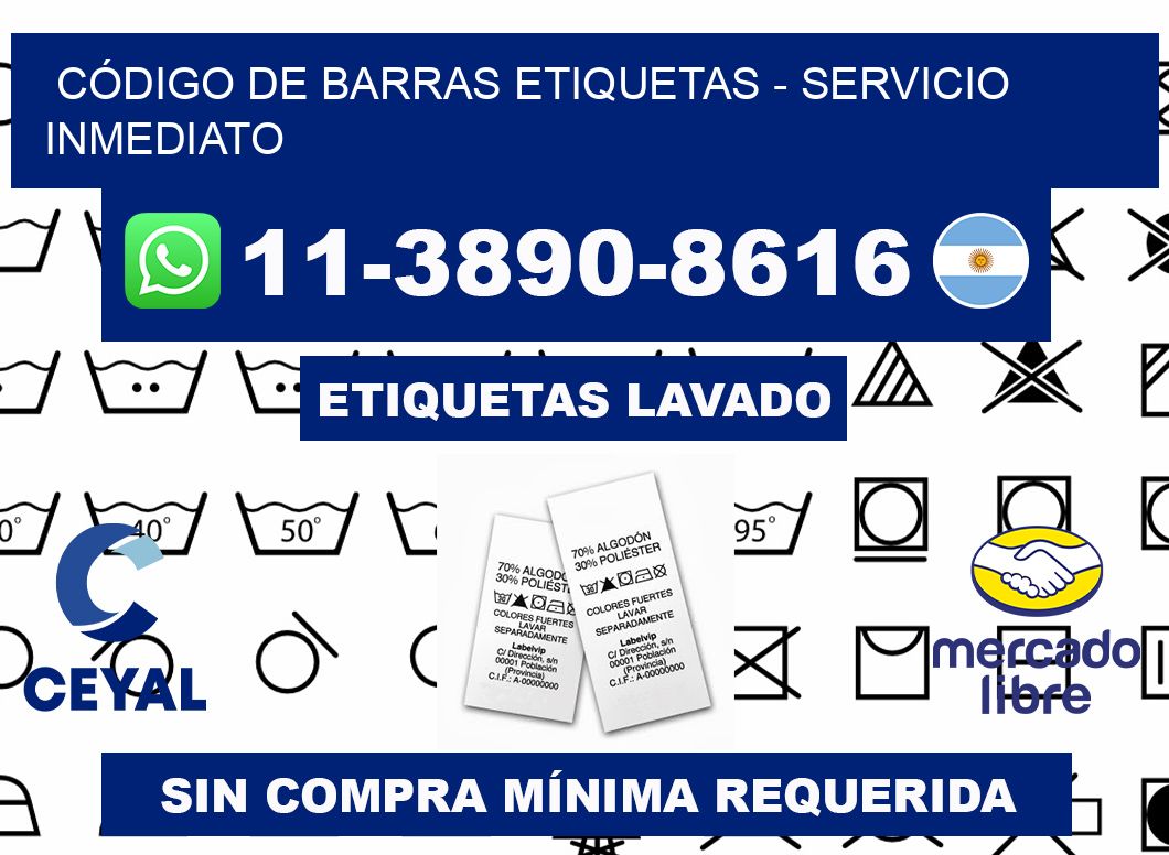 CÓDIGO DE BARRAS ETIQUETAS - Servicio inmediato