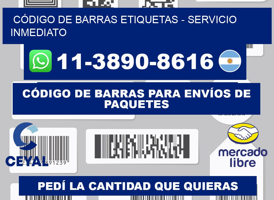 CÓDIGO DE BARRAS ETIQUETAS - Servicio inmediato