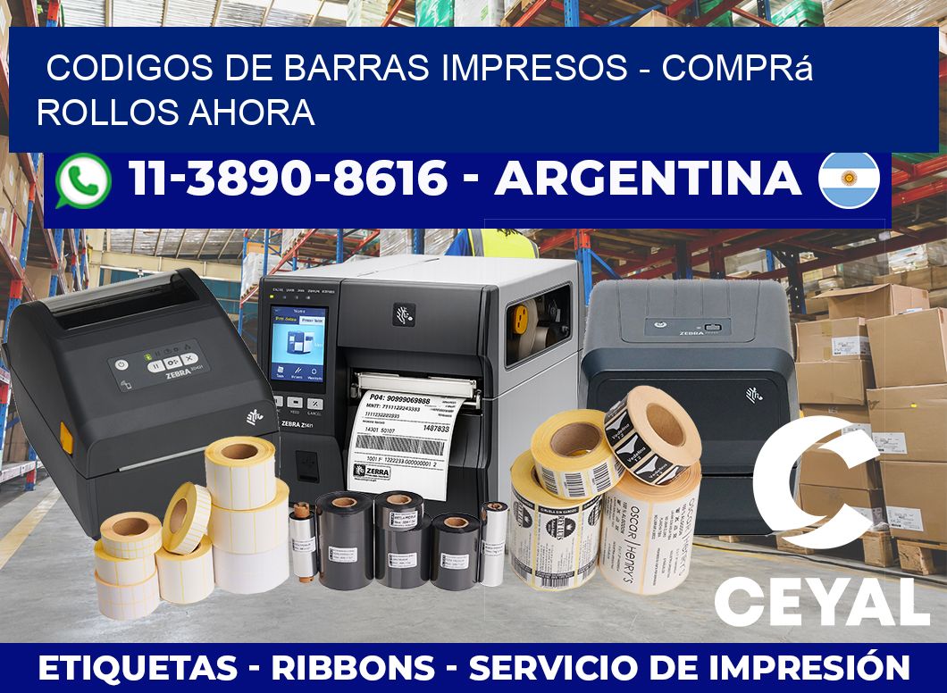 CODIGOS DE BARRAS IMPRESOS – Comprá rollos ahora
