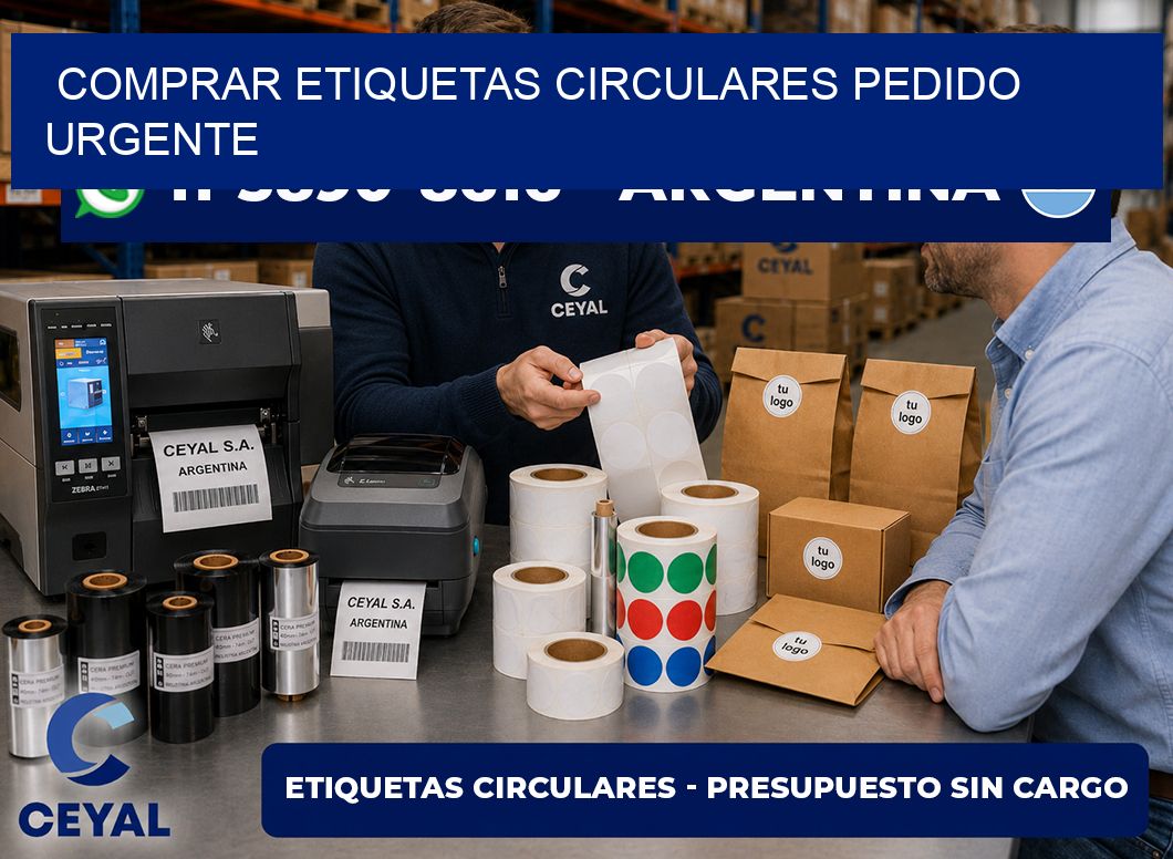 COMPRAR ETIQUETAS CIRCULARES Pedido urgente