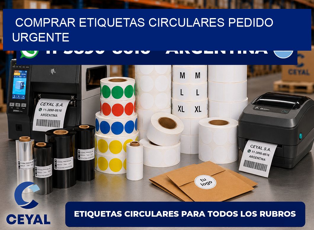 COMPRAR ETIQUETAS CIRCULARES Pedido urgente