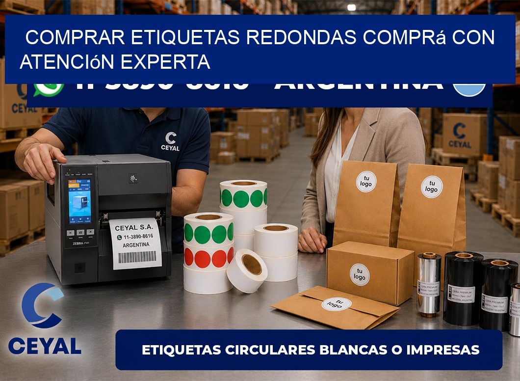 COMPRAR ETIQUETAS REDONDAS Comprá con atención experta