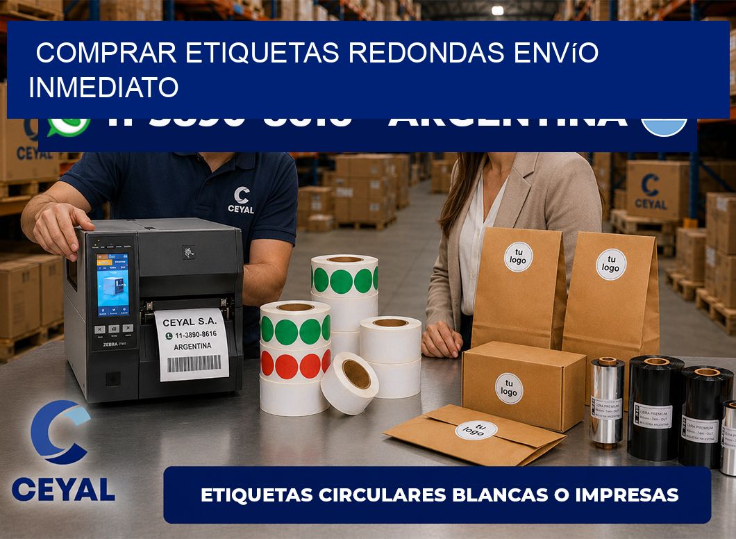 COMPRAR ETIQUETAS REDONDAS Envío inmediato