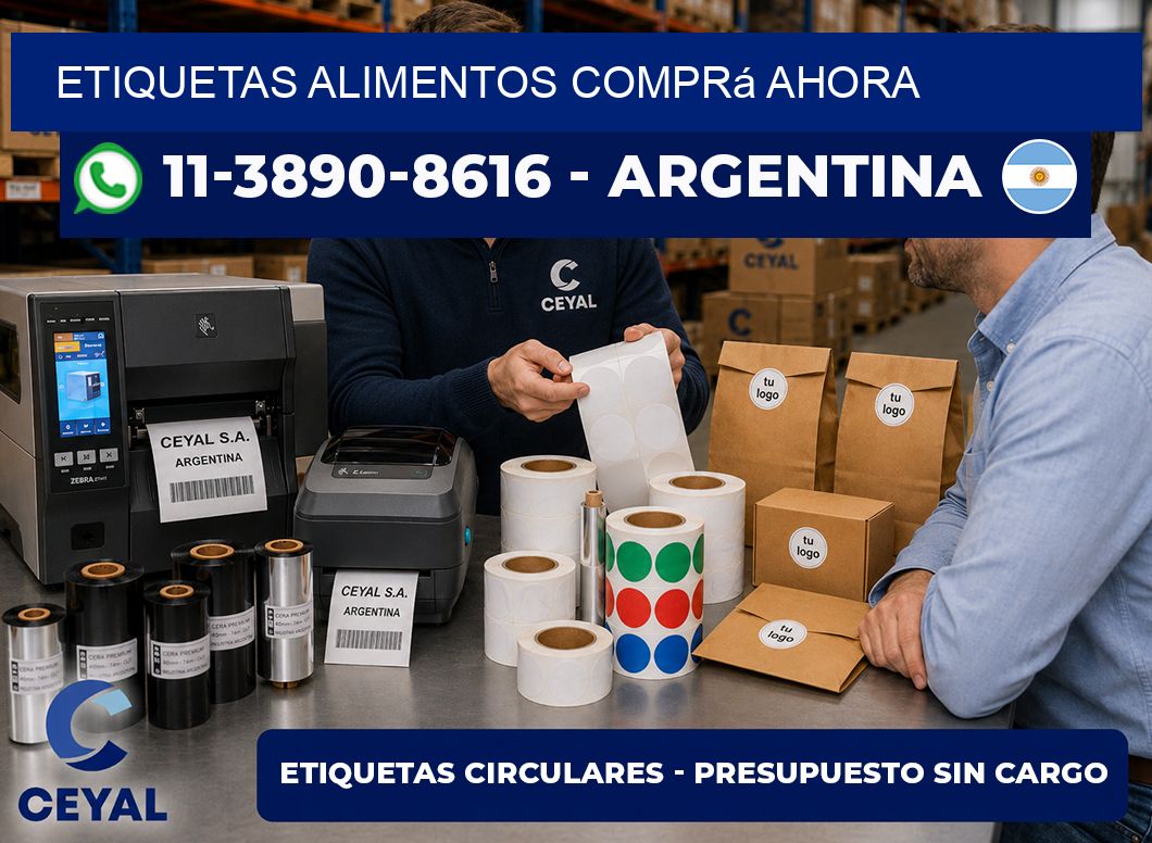 ETIQUETAS ALIMENTOS Comprá ahora