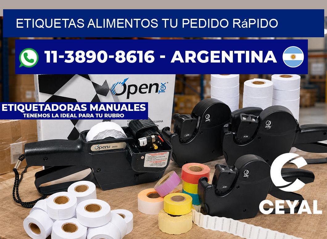 ETIQUETAS ALIMENTOS Tu pedido rápido