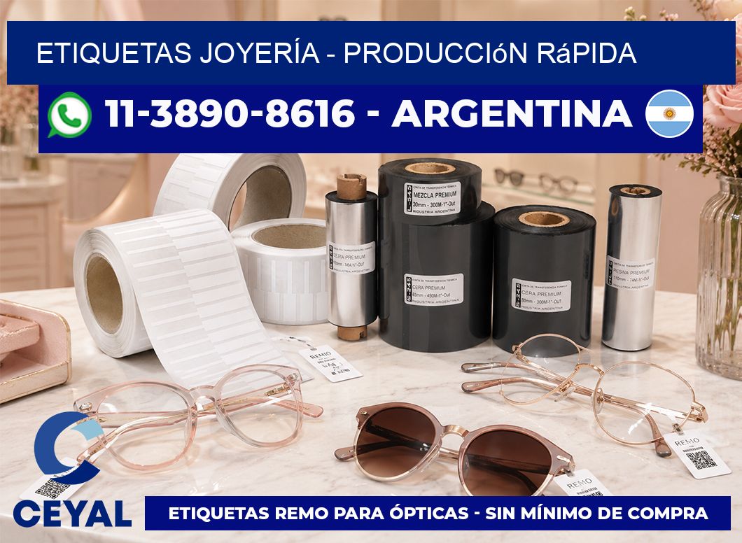 ETIQUETAS JOYERÍA - Producción rápida