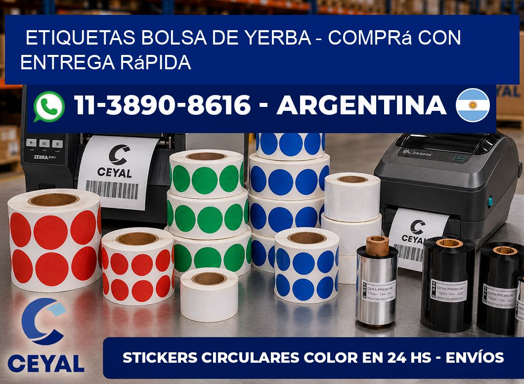 Etiquetas Bolsa de yerba - Comprá con entrega rápida