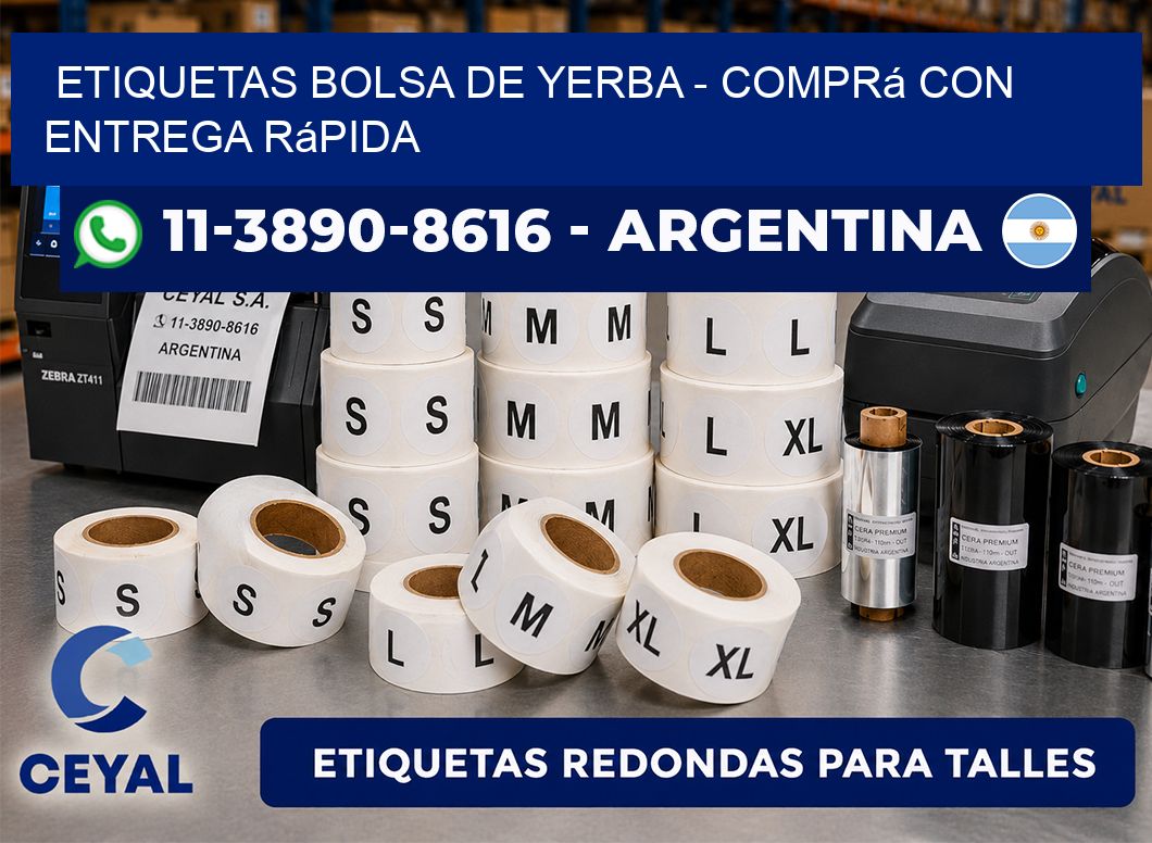 Etiquetas Bolsa de yerba - Comprá con entrega rápida