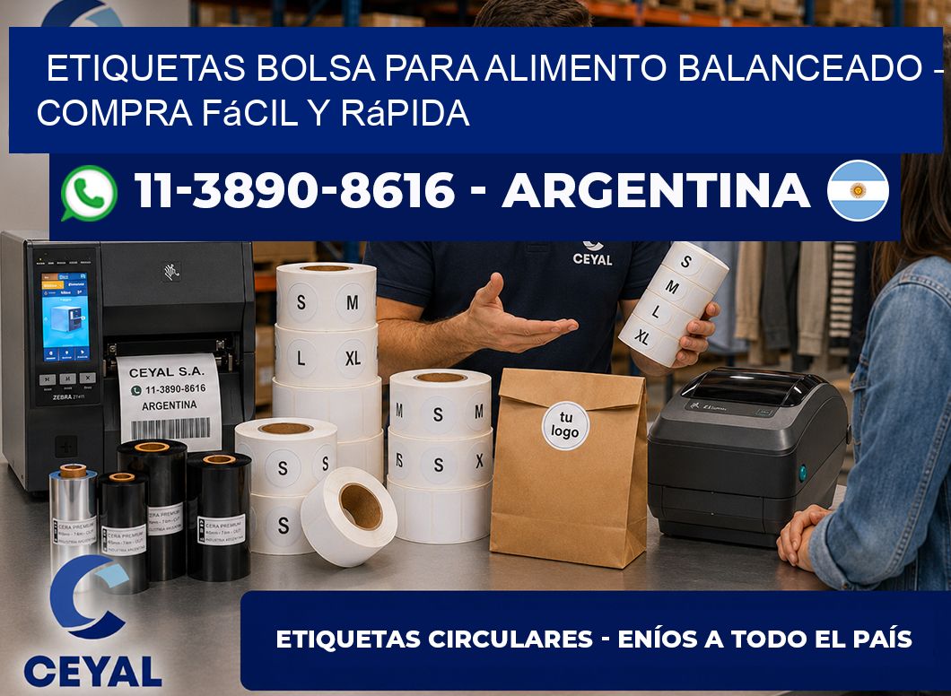 Etiquetas Bolsa para alimento balanceado - Compra fácil y rápida