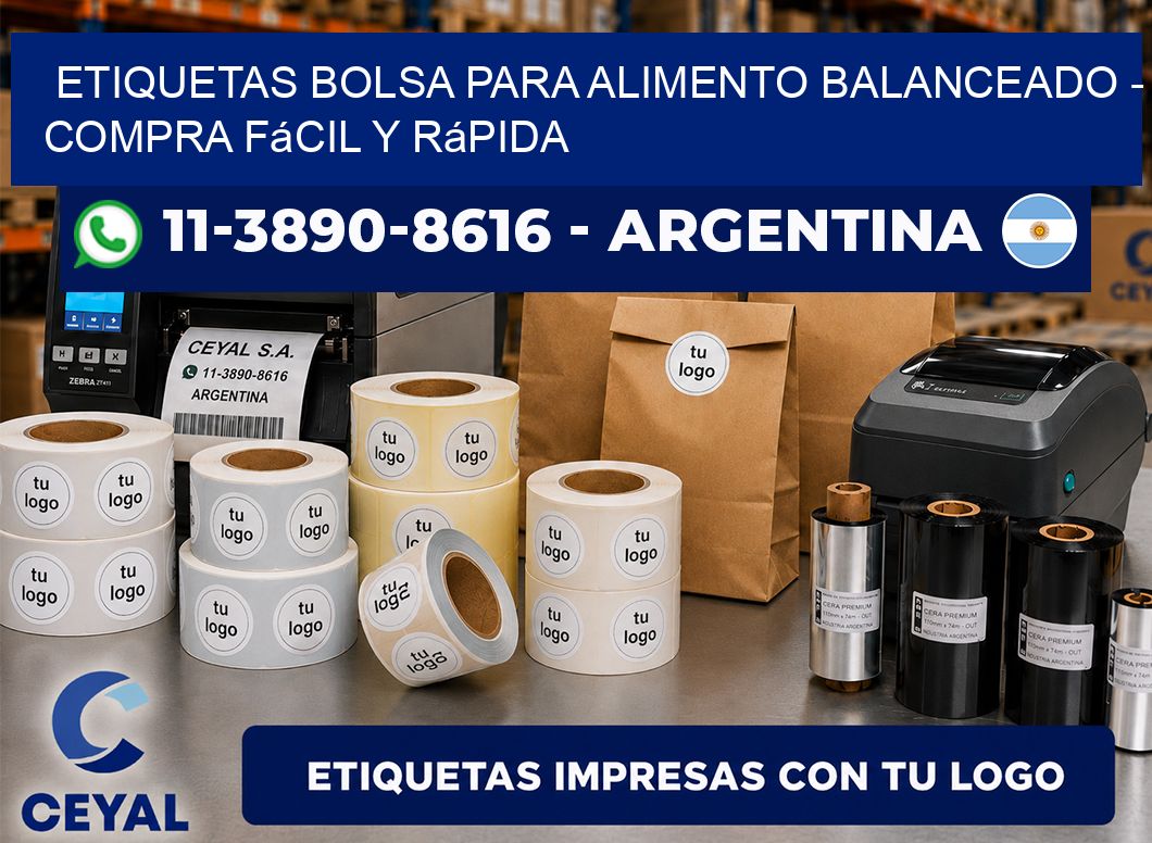 Etiquetas Bolsa para alimento balanceado - Compra fácil y rápida
