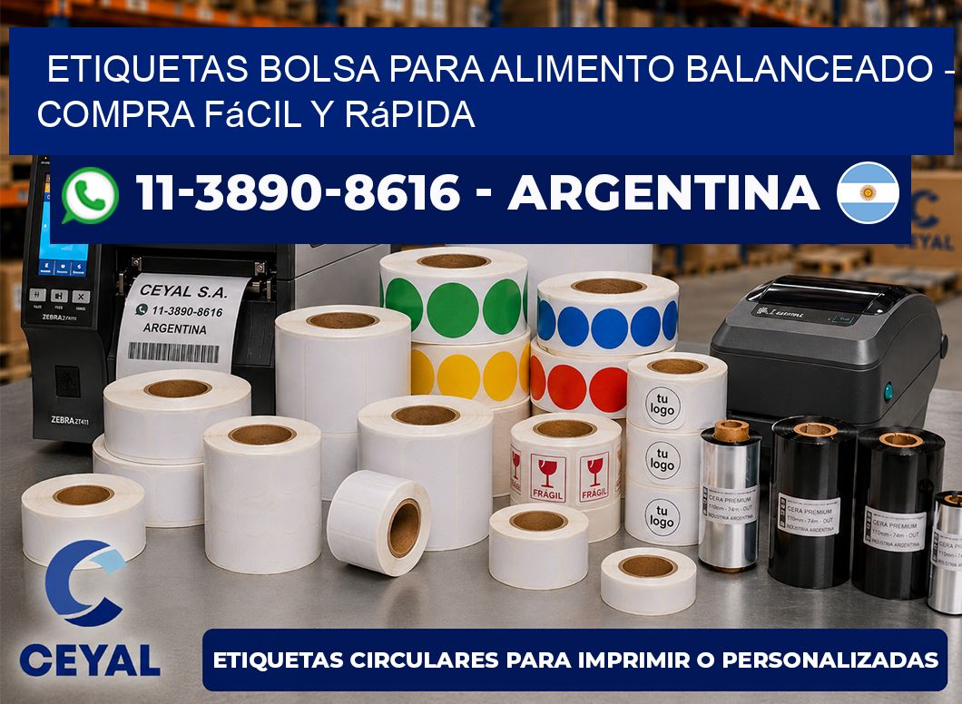 Etiquetas Bolsa para alimento balanceado - Compra fácil y rápida