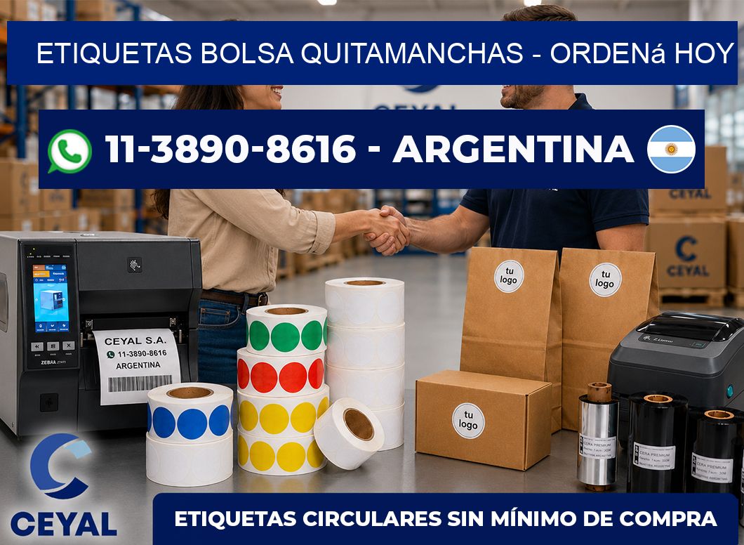 Etiquetas Bolsa quitamanchas - Ordená hoy