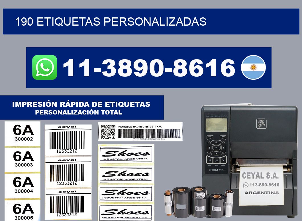 190 ETIQUETAS PERSONALIZADAS