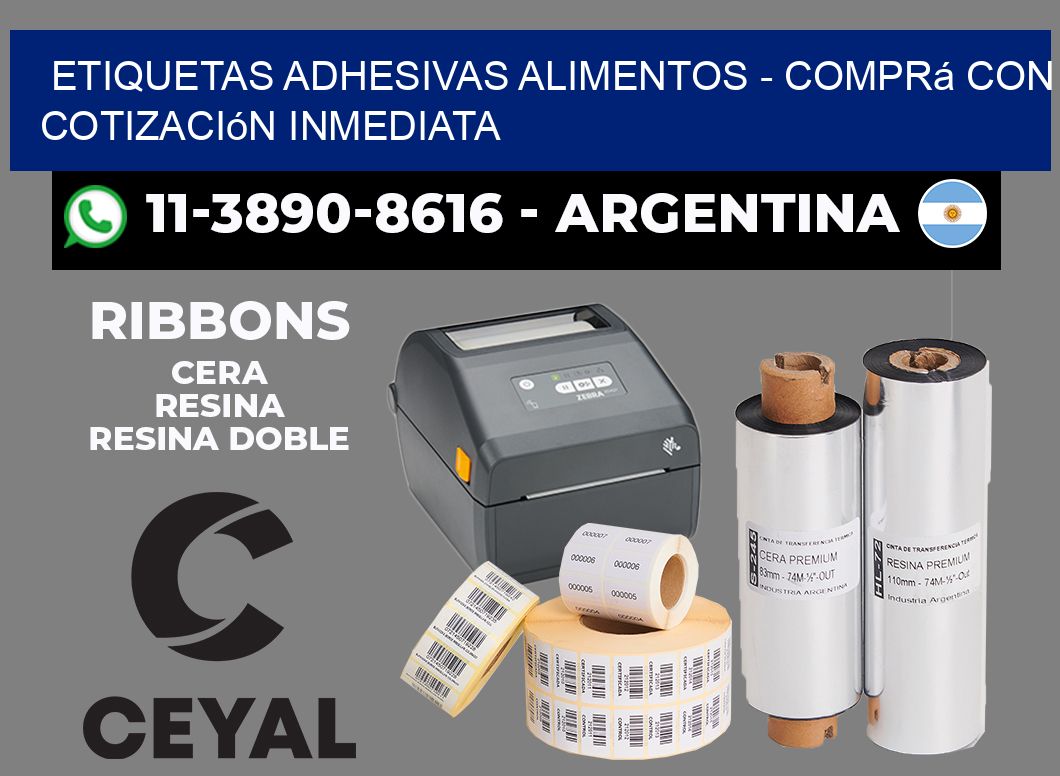 ETIQUETAS ADHESIVAS ALIMENTOS - Comprá con cotización inmediata