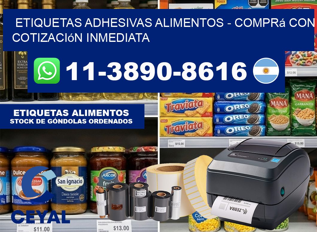 ETIQUETAS ADHESIVAS ALIMENTOS – Comprá con cotización inmediata