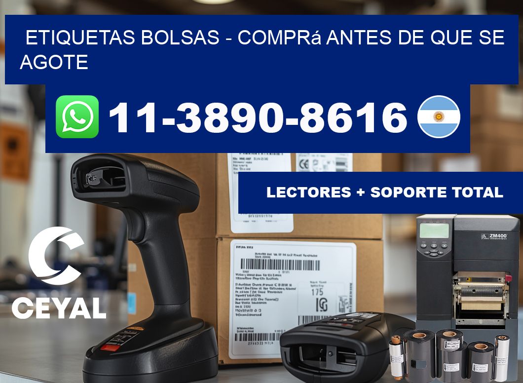 ETIQUETAS BOLSAS - Comprá antes de que se agote