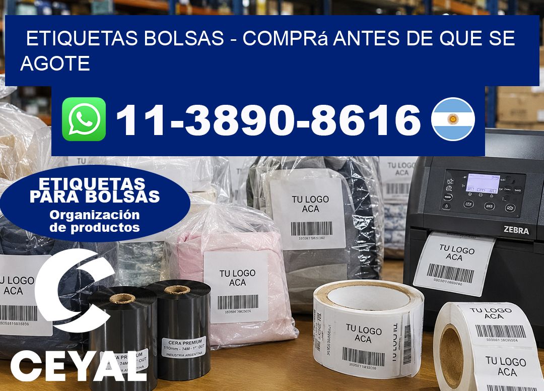 ETIQUETAS BOLSAS – Comprá antes de que se agote
