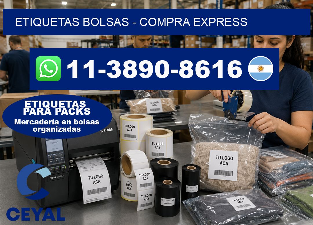 ETIQUETAS BOLSAS - Compra express