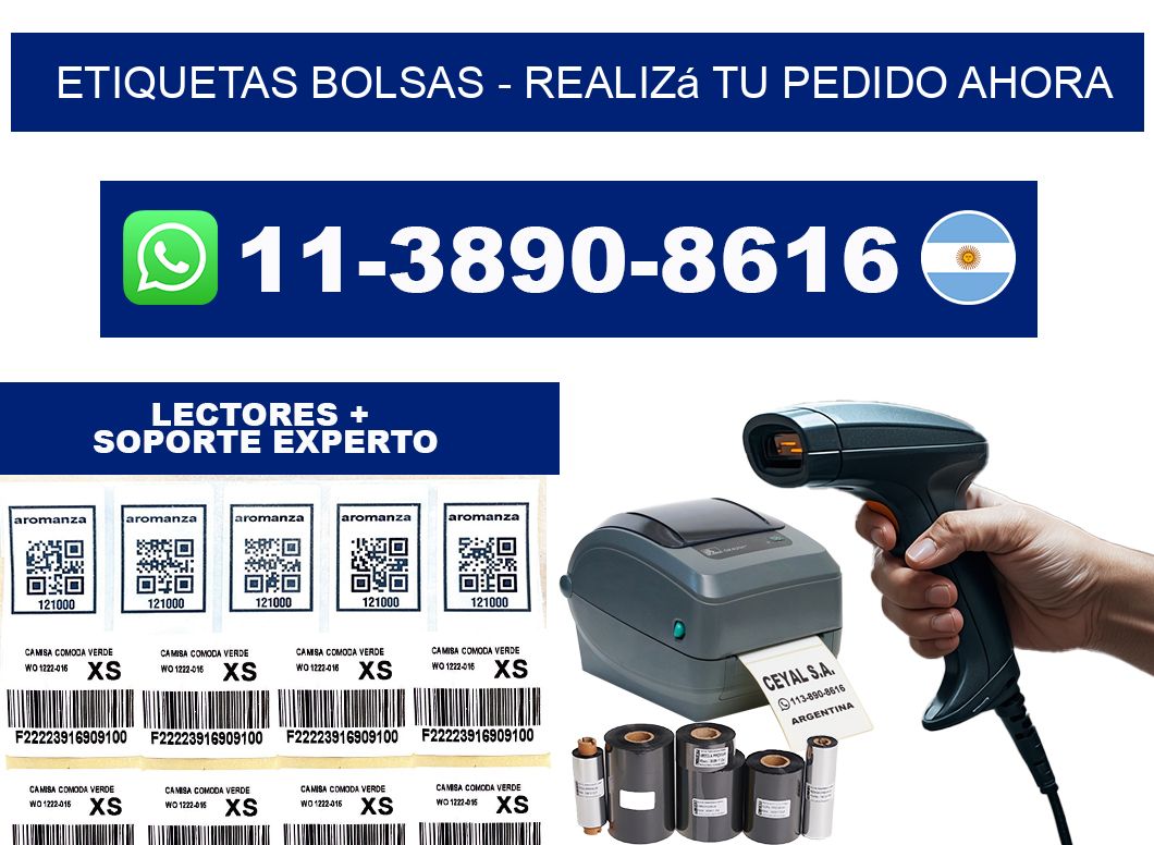 ETIQUETAS BOLSAS - Realizá tu pedido ahora
