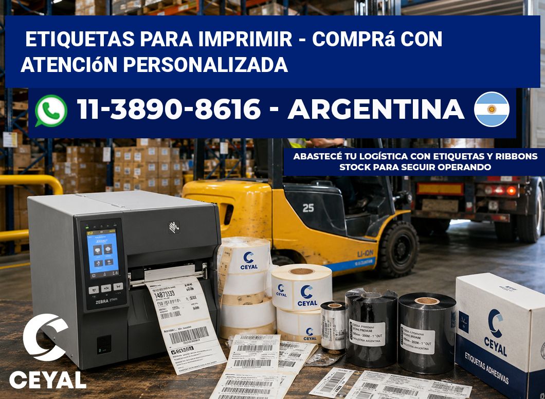 ETIQUETAS PARA IMPRIMIR - Comprá con atención personalizada