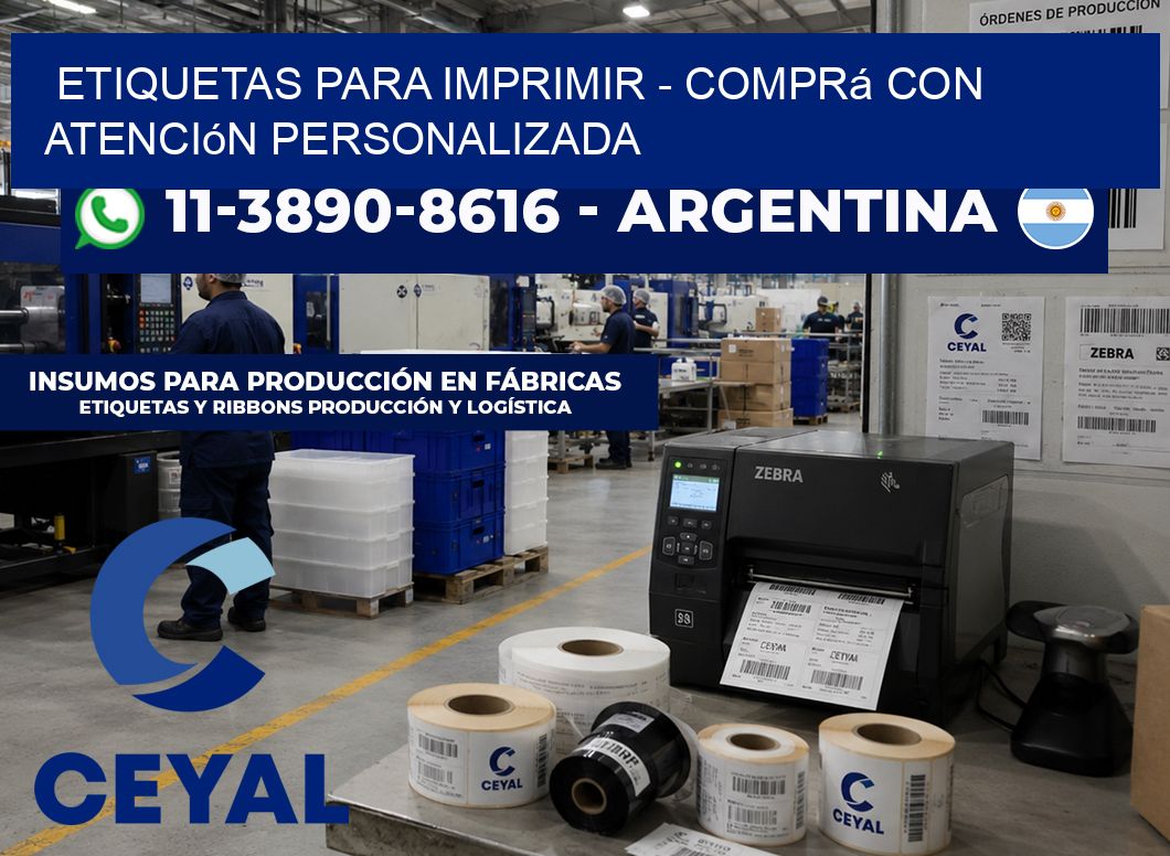 ETIQUETAS PARA IMPRIMIR – Comprá con atención personalizada