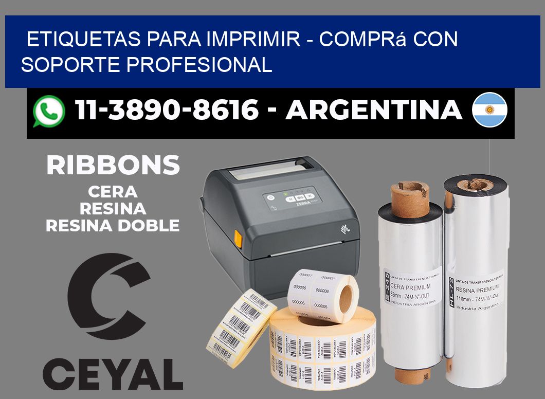 ETIQUETAS PARA IMPRIMIR - Comprá con soporte profesional
