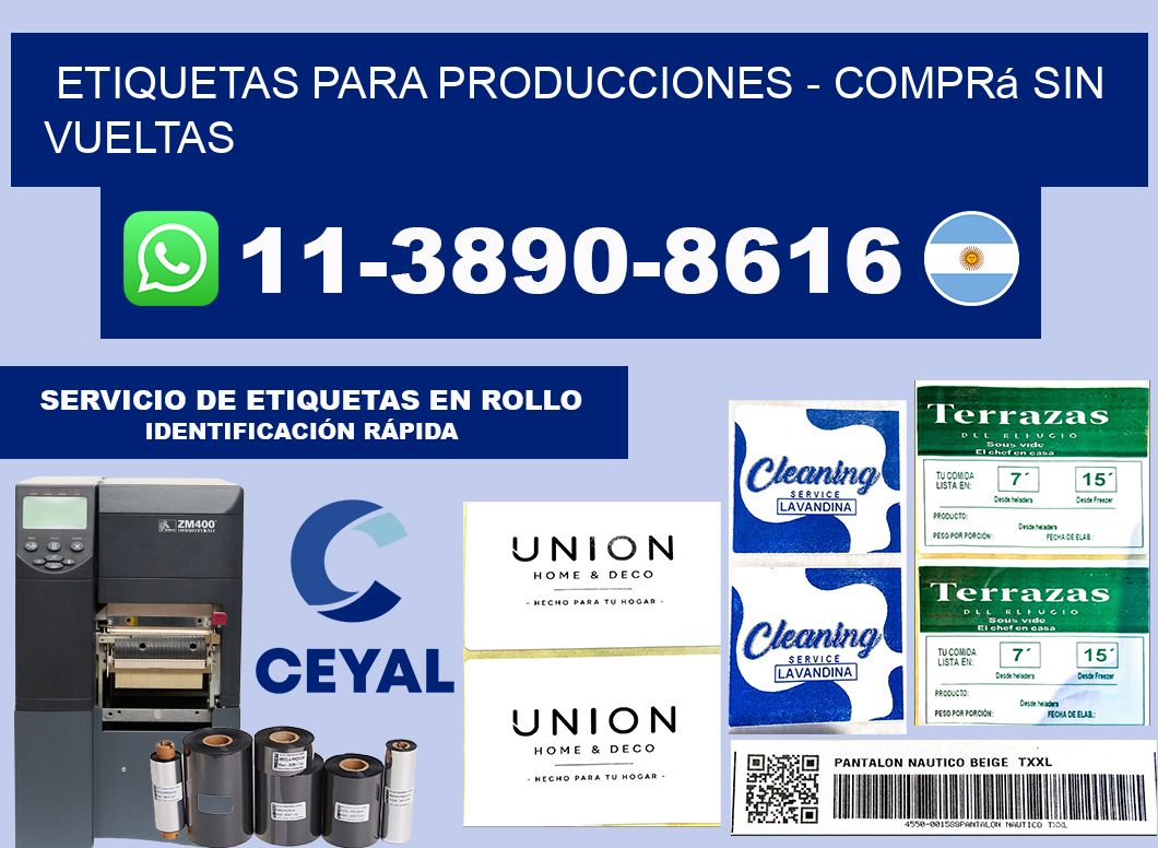 ETIQUETAS PARA PRODUCCIONES - Comprá sin vueltas