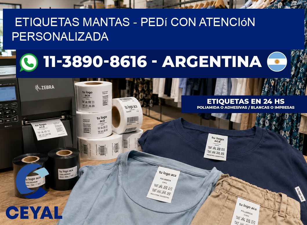 Etiquetas Mantas – Pedí con atención personalizada