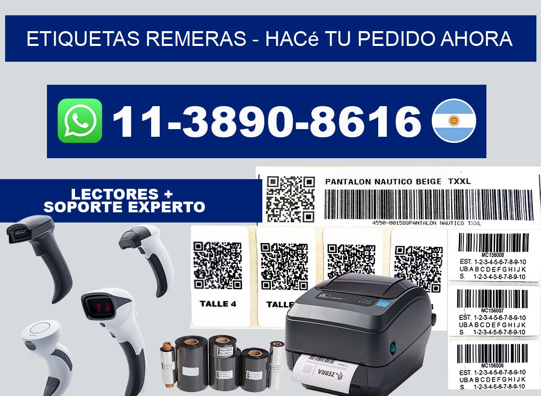 Etiquetas Remeras - Hacé tu pedido ahora
