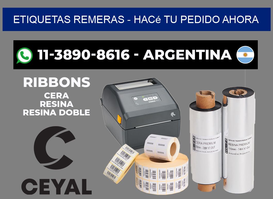 Etiquetas Remeras - Hacé tu pedido ahora